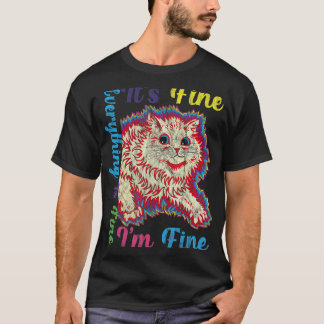T-shirt Je vais bien Tout va bien Tout va bien Chat vintag