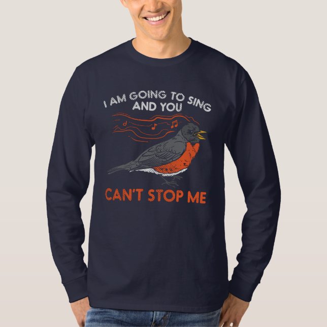 T-shirt Je vais chanter Red Robin Bird (Devant)