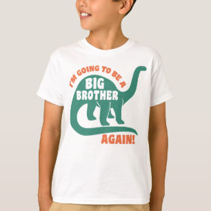 T-shirt Je vais être à nouveau un grand frère Dinosaure
