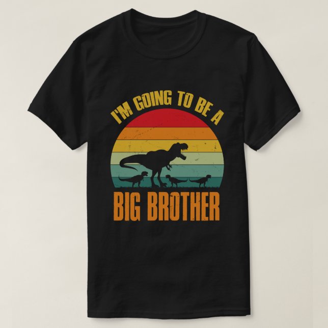 T-shirt Je vais être un grand frère Dinosaur Saurus Rex (Design devant)