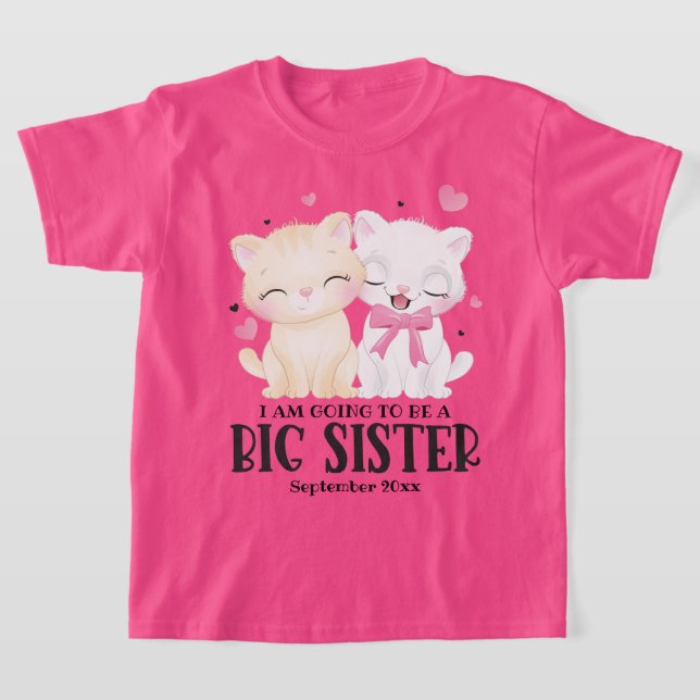 T-shirt Je Vais Être Une Grande Soeur Faire-part Bébé (Poser)