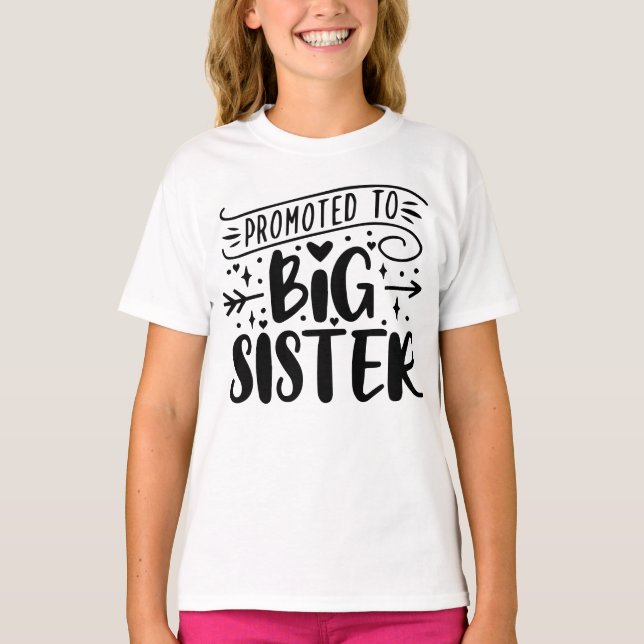 T-shirt Je vais être une grande soeur/Soeur mignonne (Devant)