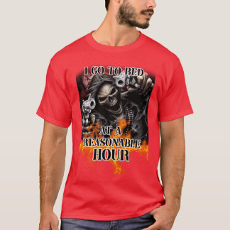 T-shirt je vais me coucher à une heure raisonnable famille