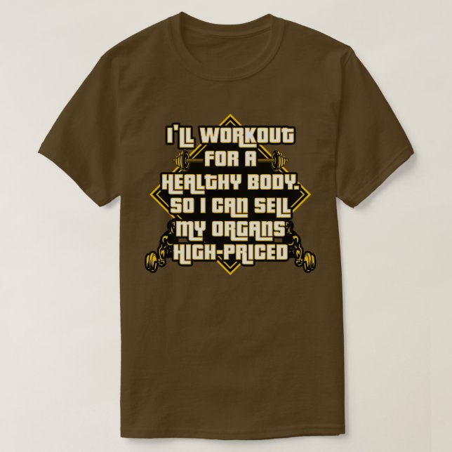 T-shirt Je vais m'entraîner pour un organisme de santé afi (Design devant)