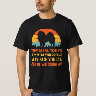 T-shirt Je vais te surveiller Chow Chow coucher de soleil