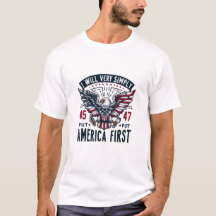 T-shirt Je Vais Tout Simplement Placer L'Amérique En Premi