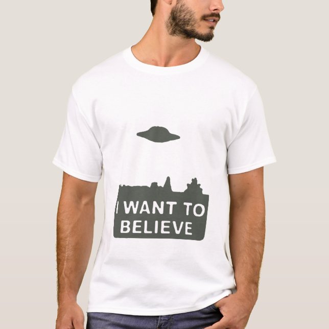 T-shirt JE VEUX CROIRE le vert amorti (Devant)
