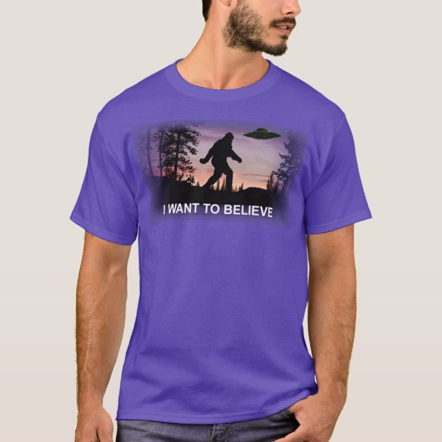 T-shirt Je Veux Croire UFO Bigfoot (Devant)