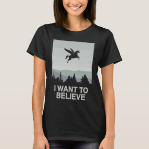 T-shirt Je Veux Croire Unicorn Pegasus Unicorn Poster