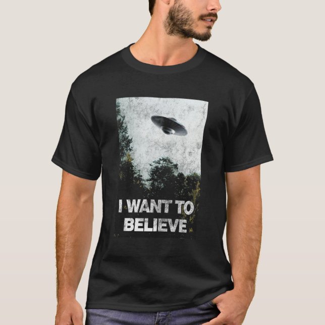 T-shirt Je Veux Croire Zone 51 De L'Enlèvement D'Aliens (Devant)