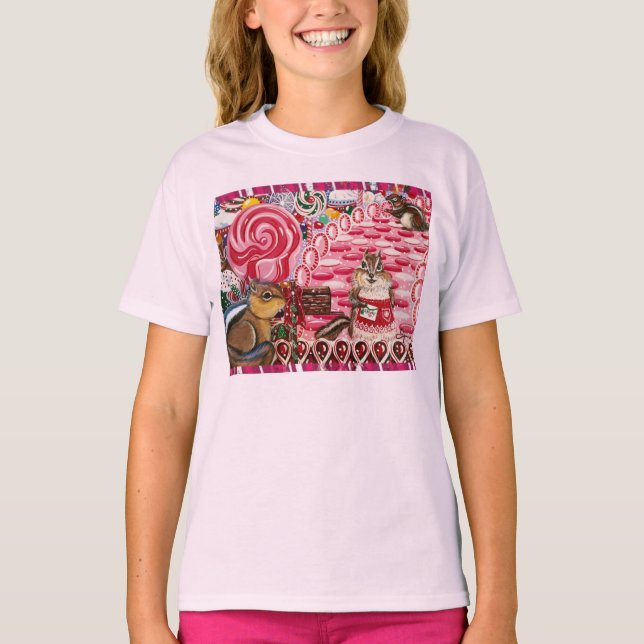 T-shirt "Je veux des bonbons" Chemise rouillée (Devant)