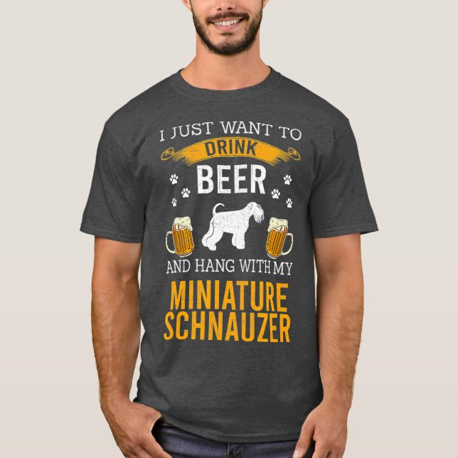 T-shirt Je Veux Juste Boire De La Bière Accrochée À Mon (Devant)