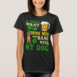 T-shirt Je Veux Juste Boire De La Bière Et Accrocher Avec 