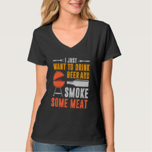 T-shirt Je Veux Juste Boire De La Bière Et Fumer De La Via