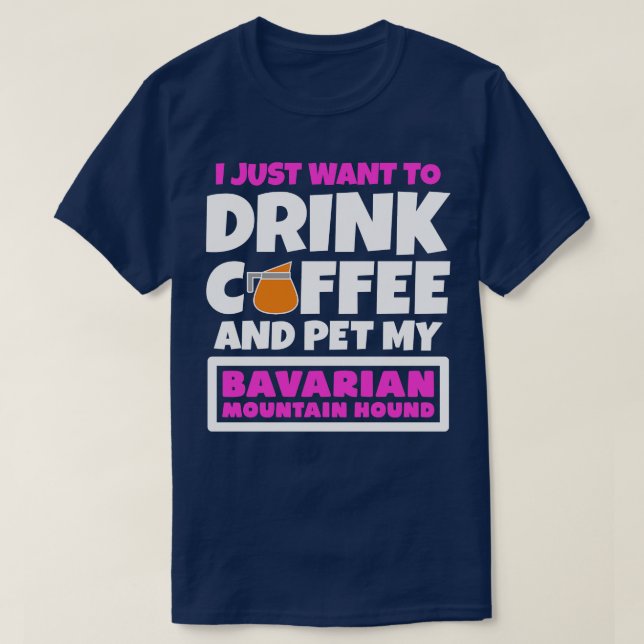 T-shirt Je veux juste boire du café et faire ma masturbati (Design devant)