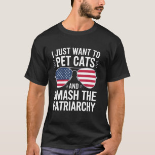 T-shirt Je veux juste caresser les chats et écraser la F p