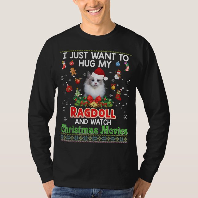T-shirt Je Veux Juste Embrasser Mon Chat De Ragdoll Et Reg (Devant)