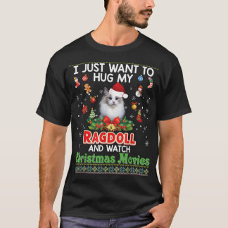 T-shirt Je Veux Juste Embrasser Mon Chat De Ragdoll Et Reg