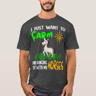 T-shirt Je Veux Juste Fermer Et Accrocher Avec Mes Chevaux