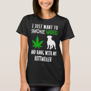 T-shirt Je Veux Juste Fumer De L'Herbe Et Accrocher Avec M