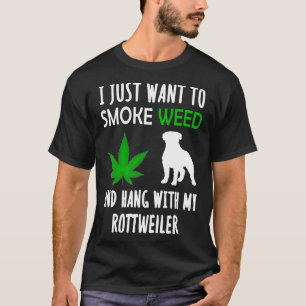 T-shirt Je Veux Juste Fumer De L'Herbe Et Accrocher Avec M