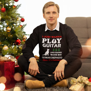 T-shirt Je Veux Juste Jouer À La Guitare Hang Avec Berger 