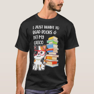 T-shirt Je veux juste lire des livres et caresser mon chat