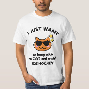 T-shirt Je veux juste rester avec mon chat et regarder le 
