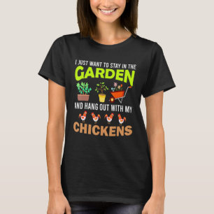 T-shirt Je Veux Juste Rester Dans Le Jardin Accroché Avec