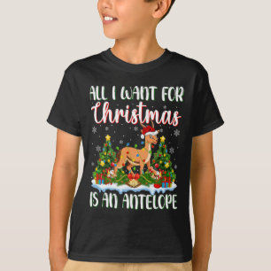 T-shirt Je Veux Pour Noël Est Un Antelope Xmas Tree Light