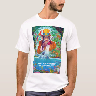 T-shirt Je veux que vous protégiez l'environnement Texte p