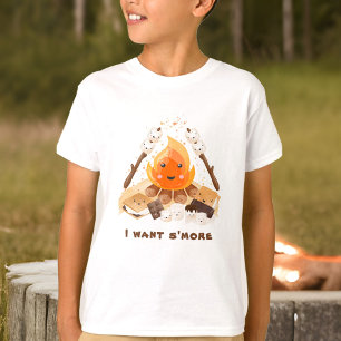 T-shirt Je veux S'more mignon Fun Camping Camping garçon