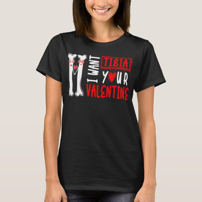 T-shirt Je Veux Tibia Votre Couple Valentin En Radiologie (Devant)