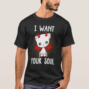 T-shirt Je Veux Ton Âme Cute Devil Cat Halloween 2022