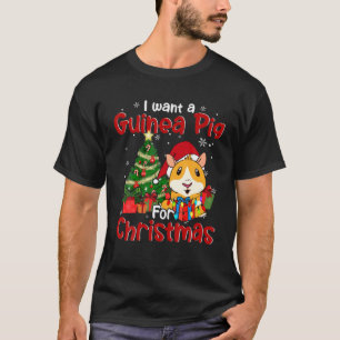 T-shirt Je Veux Un Cochon De Guinée Pour Noël Père Noël Gu