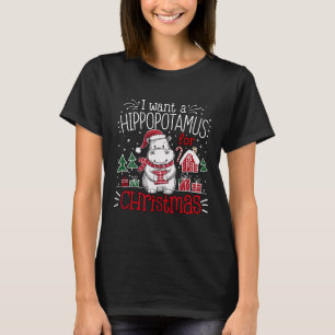 T-shirt Je veux un hippopotame de Noël Pyjamas mignons Hip