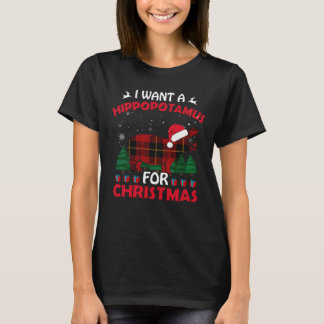 T-shirt Je veux un hippopotame pour Noël