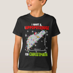T-shirt Je Veux Un Hippopotame Pour Noël Joyeux Mat Hippo