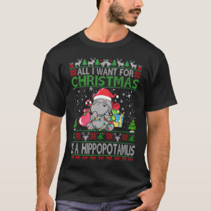 T-shirt Je Veux Un Hippopotame Pour Noël Noël Noël Noël Hi