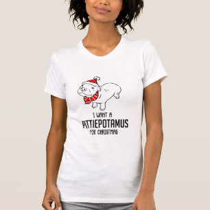 T-shirt Je Veux Un Pittiepotamus Pour Noël