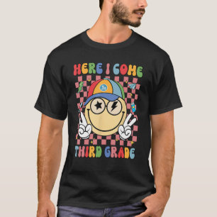T-shirt Je viens 3e année Super souriant Visage Checke