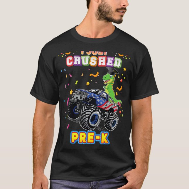 T-shirt Je viens de broyer Pré K Monster Car Dinosaure Gra (Devant)