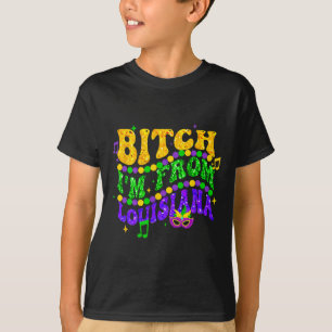 T-shirt Je viens de Louisiana Mardi Gras Fleur De Lis Fat