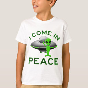 T-SHIRT JE VIENS EN PAIX - ALIEN