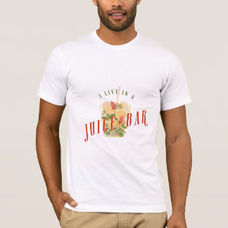 T-shirt Je Vis Dans Une Barre De Jus_Blanc