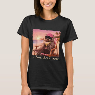 T-shirt Je vis ici mème de raton laveur mème fille sauvage