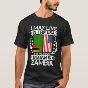 T-shirt Je Vis Peut-Être Aux États-Unis Mais Mon Histoire 