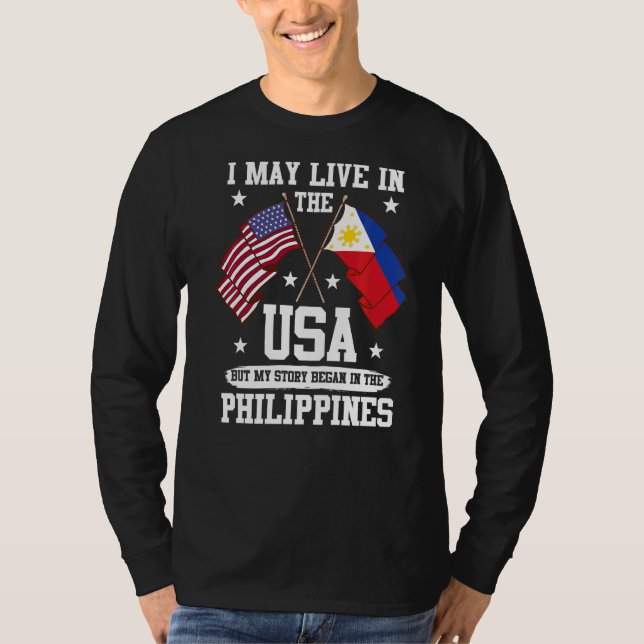 T-shirt Je Vis Peut-Être Aux Etats-Unis, Mais Mon Histoire (Devant)
