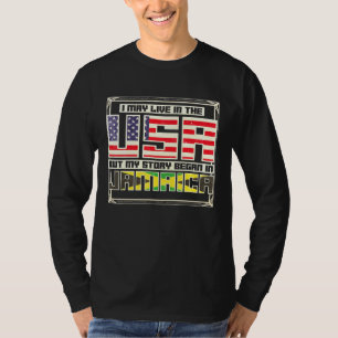T-shirt Je Vis Peut-Être Aux Etats-Unis Mais Mon Histoire 