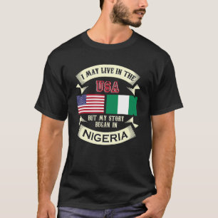 T-shirt Je Vis Peut-Être Aux Etats-Unis Mais Mon Histoire 